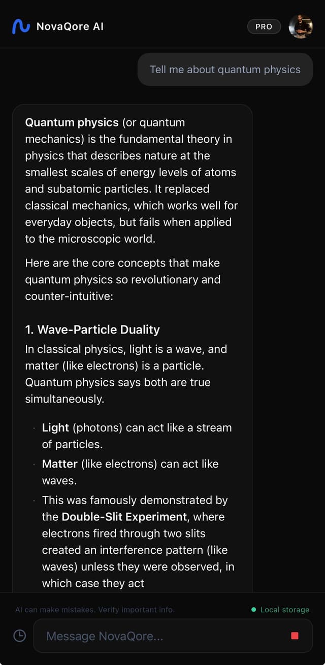 NovaQore AI mobile app