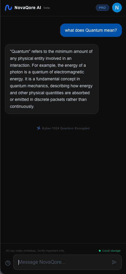 NovaQore AI mobile app